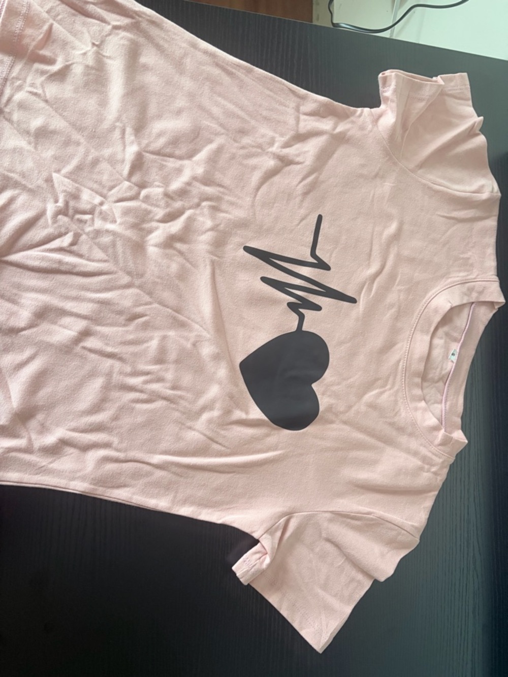 NWOT Pink Heartbeat Graphic Tee - Picture 2 of 5